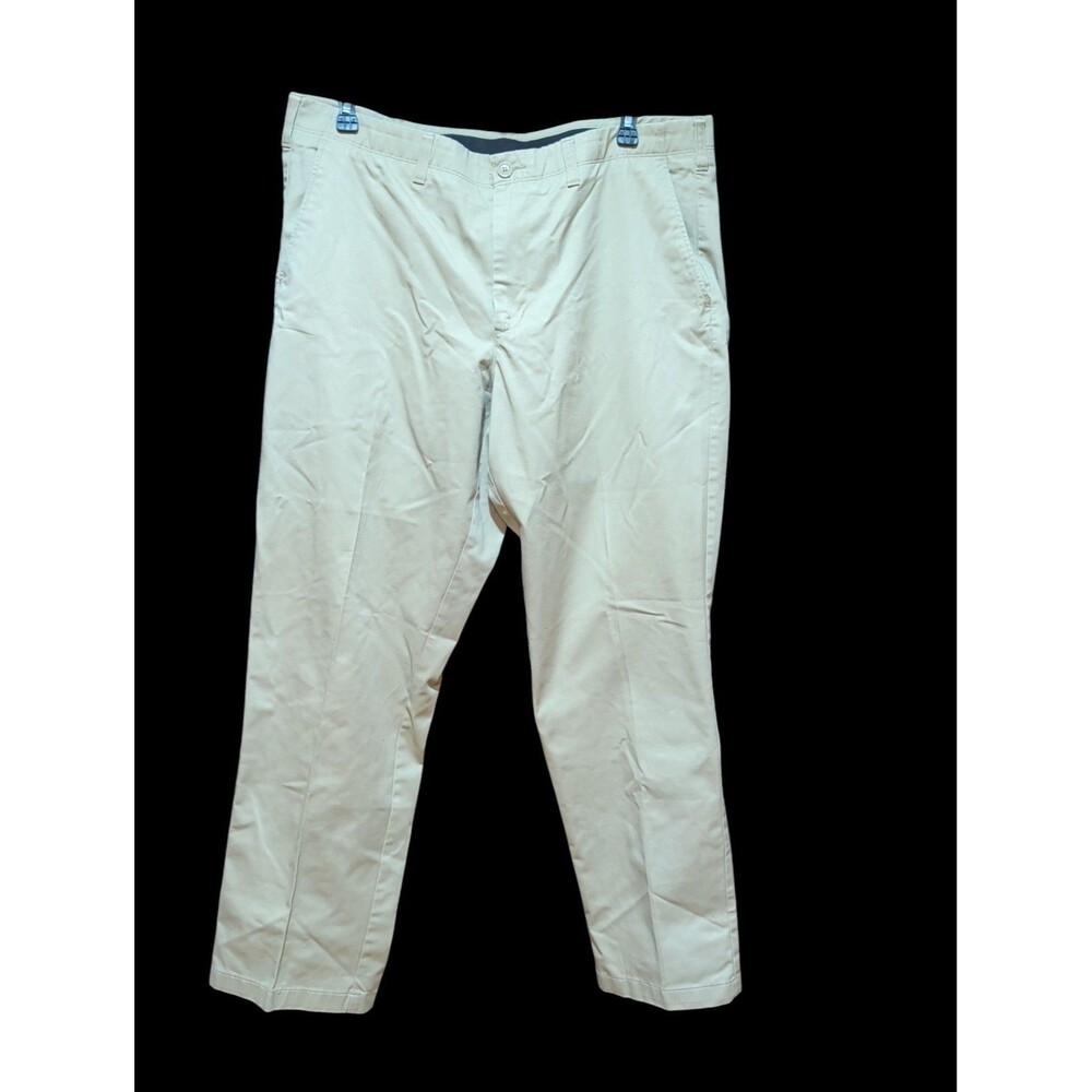 Lands End Pants Mens Size 49 Traditional Fit Pleated Front Khaki Straight Cotton
